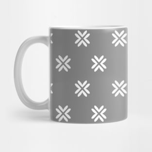 Minimal Cross Pattern Grey Mug